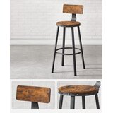  Tabureti s naslonom - Rustikalno smeđa + crna, loft stil | shoptok.hr