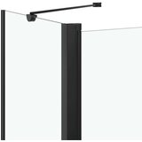 vidaXL Tuš-kabina s duplim sklopivim vratima ESG 120x68x130 cm crna | shoptok.hr