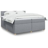  Krevet s oprugama i madracem svjetlosivi 200 x 200cm od tkanine | shoptok.hr