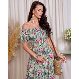 Resti Green women's floral midi dress - Clothing | Shoptok.si