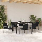  Vrtni set za objed 7 pcs Crna i Siva PE ratan | shoptok.hr