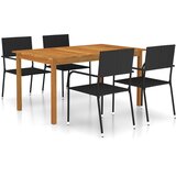 vidaXL 5-dijelni vrtni blagovaonski set crni Cijene
