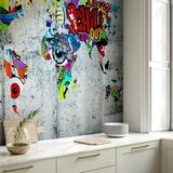  Foto tapeta - Map - Graffiti 250x175 Vodootporna | shoptok.hr