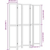  Sobna pregrada s 5 panela tamnosmeđa masivno drvo paulovnije 40 x 220 cm | Shoptok.si