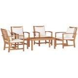  Sjedeća garnitura za vrt 5 kom. Prirodna Čvrsto teak drvo | shoptok.hr