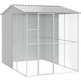 vidaXL Kletka za ptice Siva 215x310x247 cm Jeklo Cene