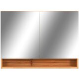 vidaXL LED kopalniška omarica z ogledalom hrast 80x15x60 cm MDF | Shoptok.si