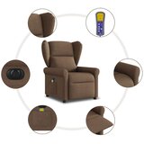 vidaXL Električni masažni naslonjač od tkanine smeđi | shoptok.hr