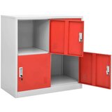  Omara s ključavnico 5 kosov siva in rdeča 90x45x92,5 cm jeklo, (20824622) | Shoptok.si