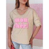 DStreet Bluzka damska oversize z nadrukiem CHERINO brązowa | Shoptok.si
