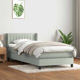 Box Spring krevet s madracem svijetlo sivi 80x220 cm samt | shoptok.hr