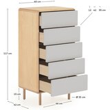 Kave Home Siva/v naravni barvi komoda v jesenovem dekorju 60x117x42 cm Anielle – | Shoptok.si