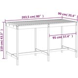  Vrtni stol 203,5x90x110 cm od masivne borovine | shoptok.hr