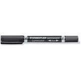 Staedtler marker lumocolor permanent duo z okroglo konic črn Cene
