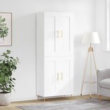  Visoka komoda bijela 69,5x34x180 cm konstruirano drvo Slike