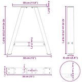  Noge za klubsko mizico v obliki črke A, 2 kosa, 38 x (42-43) cm, jeklo, (5000044592) | Shoptok.si