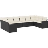  10-dijelni set vrtnih sofa s jastucima crni od poliratana | shoptok.hr