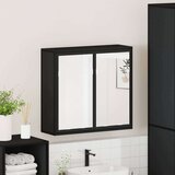 vidaXL Kupaonski ormarić s ogledalom crni 65x20x60 cm izrađeno drvo | shoptok.hr