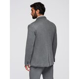 Ombre Men's knitted jacket with a fitted cut - graphite | Shoptok.si