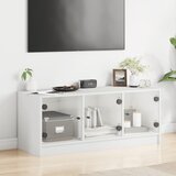 TV ormarić sa staklenim vratima bijeli 102x37x42 cm | shoptok.hr