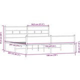 Metalni Kovinski posteljni okvir brez vzmetnice sonoma hrast 193x203 cm, (21607937) | Shoptok.si