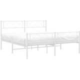  Metalni okvir kreveta uzglavlje i podnožje bijeli 150 x 200 cm | shoptok.hr