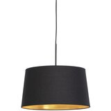 QAZQA Viseča svetilka z bombažnim odtenkom črna z zlatom 40 cm - Combi | Shoptok.si