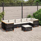 vidaXL 8-dijelni set vrtnih sofa od poliratana s jastucima crni | shoptok.hr