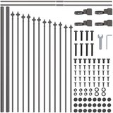 vidaXL Vrtna ograja z obokom, siva, 11,9x0,75 m, jeklo, (22015105) | Shoptok.si