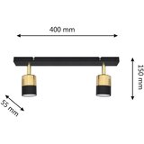  LED spot svetiljka TUBSSON 2xGU10/4,8W/230V crna/zlatna | Eponuda.com
