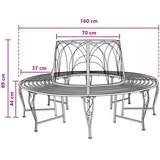  Klupa pod drvetom 8-Broj sjedala Ø 160 x 89 cm Čelik Crna | shoptok.hr