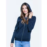 Big Star Woman's Zip hoodie Sweat 171493 Blue Knitted-403