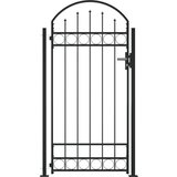 vidaXL Vrata za ograjo zaobljena + 2 stebrička 105x204 cm Cene