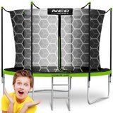 Neo-Sport vrtni trampolin 252 cm (8 ft) s unutarnjom mrežom i ljestvama, zeleni | shoptok.hr