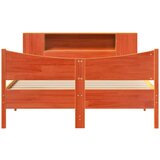 vidaXL Posteljni okvir brez vzmetnice voščeno rjav 140x190 cm borovina | Shoptok.si