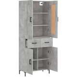  Visoka komoda siva betona 69,5x34x180 cm od konstruiranog drva | shoptok.hr