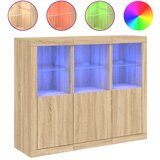 vidaXL Komoda z LED lučkami 3 kosi sonoma hrast inženirski les, (21010583) | Shoptok.si