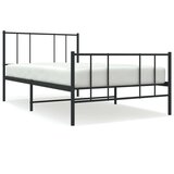 Metalni okvir kreveta uzglavlje i podnožje crni 100x190 cm | shoptok.hr
