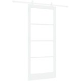  Klizna vrata Bijelo 93 x 211 cm Masivna borovina i staklo | shoptok.hr