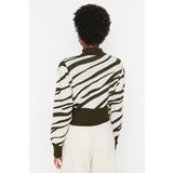 Trendyol Ženski džemper Zebra sa uzorkom sive boje kaki | ePonuda.com