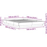  Okvir za krevet boja hrasta 140x190 cm od konstruiranog drva | shoptok.hr