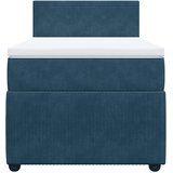 Box spring krevet s madracem plavi 90x190 cm baršunasti | shoptok.hr