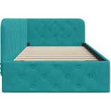 vidaXL Kutni okvir kreveta s uzglavljem Tirkizna 100 x 200 cm Baršun | shoptok.hr