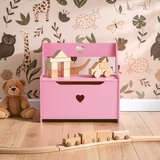 Premier Housewares Rožnata otroška omarica s klopjo 60x62x34 cm Pink Heart – | Shoptok.si