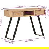 vidaXL Pisalna miza 110x50x75 cm trden akacijev les z naravnimi robovi | Shoptok.si