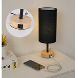  Brilagi - Stona lampa sa USB priključkom TABLON 1xE27/25W/230V hrast/crna | Eponuda.com