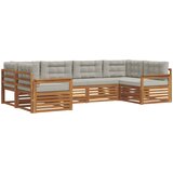  Set vanjskih sofa 6 kom. Prirodna i svijetlo siva 325 x 168,5 x 73 cm | Shoptok.si