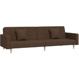vidaXL Kavč dvosed z ležiščem in dvema blazinama rjavo blago, (21038203) | Shoptok.si