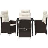  5-dijelni vrtni set s jastučićima smeđi poli ratan | shoptok.hr