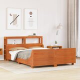 Maison Chic Posteljni okvir - Dvoposteljna postelja - Zakonska postelja brez vzmetnice voščeno rjav 140x190 cm borovina-J13367, (21760211) | Shoptok.si